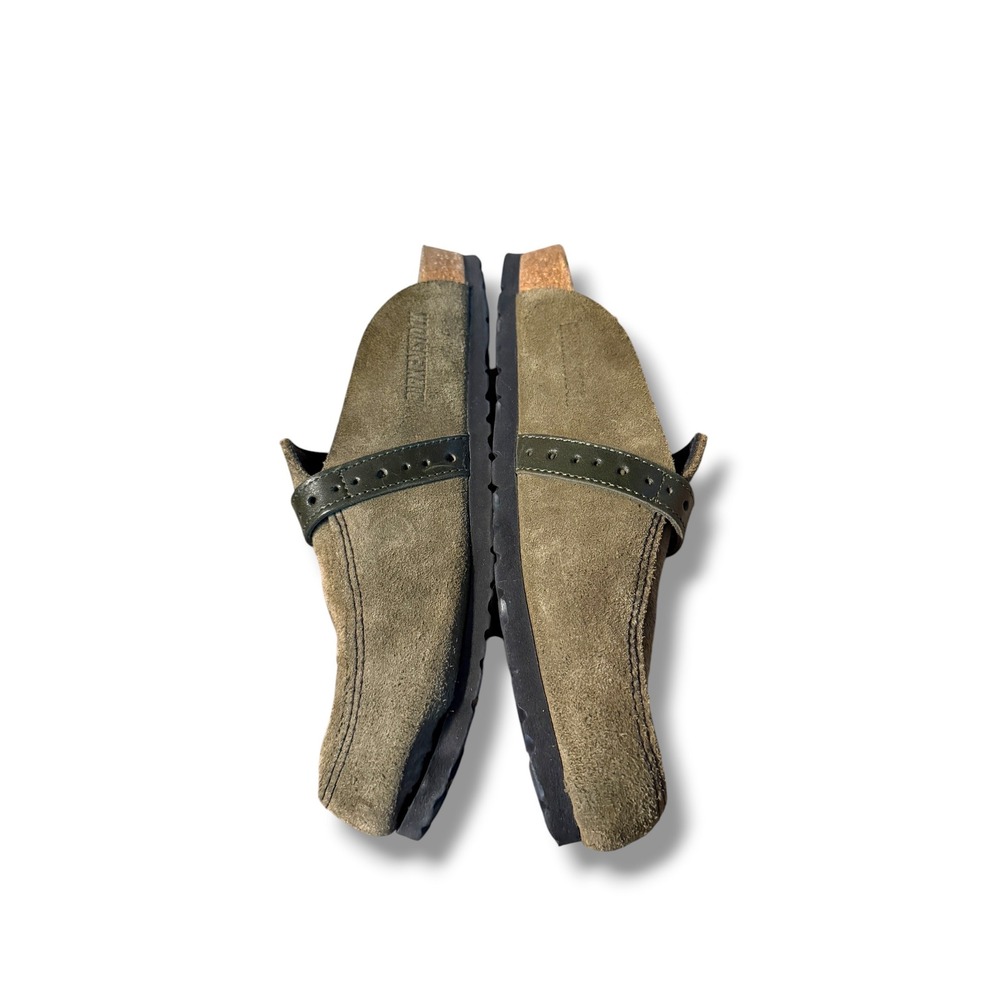 Birkenstock London Clogs‎ Womens EU 38 Olive Green Suede Leather Buckle Slip On - Picture 8 of 9